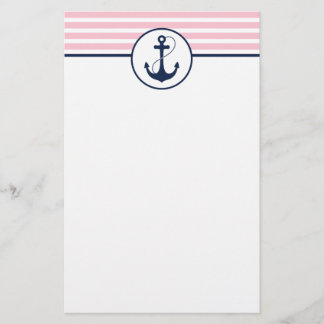 Roze handmatige anker briefpapier