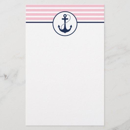 Roze handmatige anker briefpapier (Voorkant)