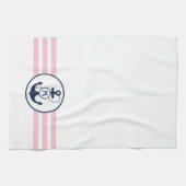 Roze handmatige anker theedoek (Horizontaal)