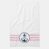 Roze handmatige anker theedoek (Verticaal)