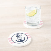 Roze handmatige anker zandsteen onderzetter (Zijkant)