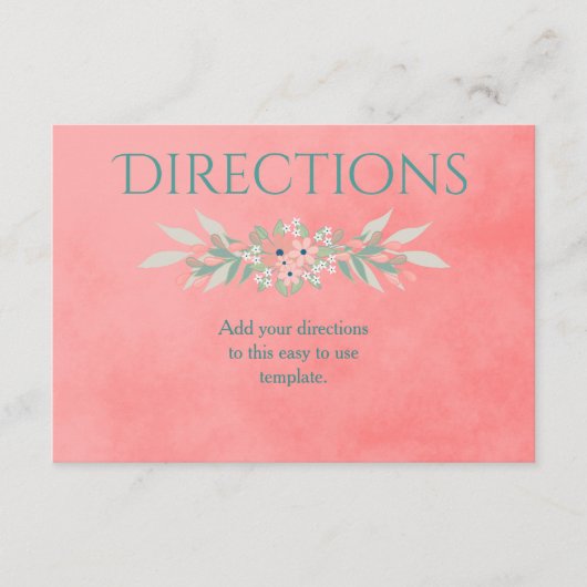 Roze handmatige richting informatiekaartje (Voorkant)