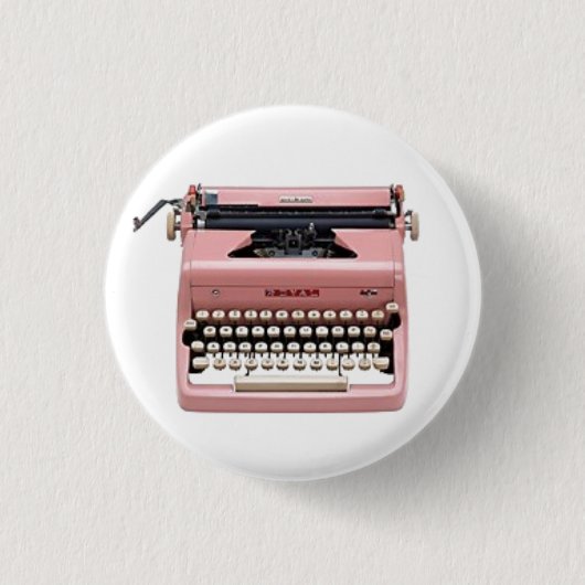 roze handmatige schrijfmachine pinnen ronde button 3,2 cm (Voorkant)