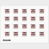  Roze Handmatige Typewriter Stickers (vierkant) (Vel)