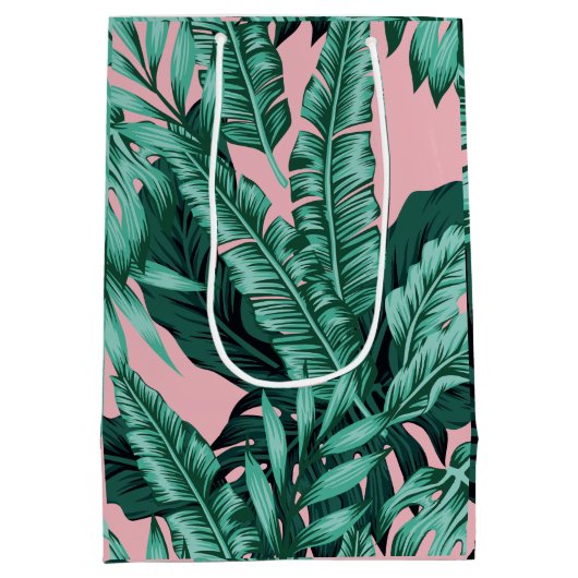 Roze handpalm afdrukken medium cadeauzakje (Achterkant)