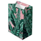 Roze handpalm afdrukken medium cadeauzakje (Achterkant Gekanteld)