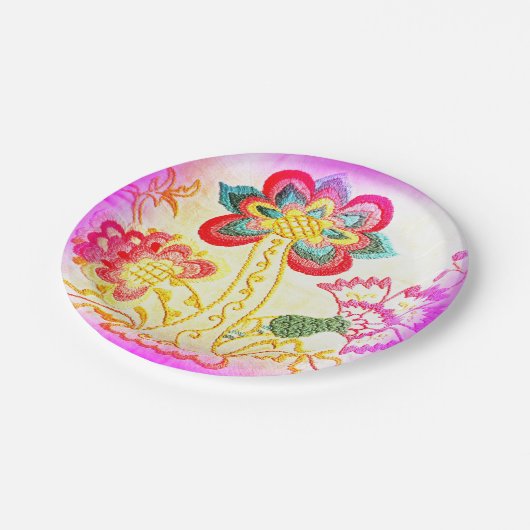 roze handpalm borden papieren bordje (Gekanteld)