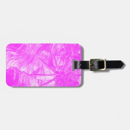 Roze handpalmen bagagelabel (Voorkant horizontaal)