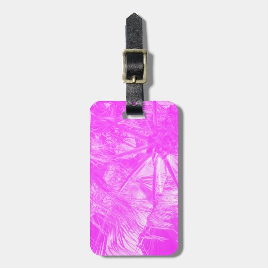 Roze handpalmen bagagelabel (Voorkant verticaal)