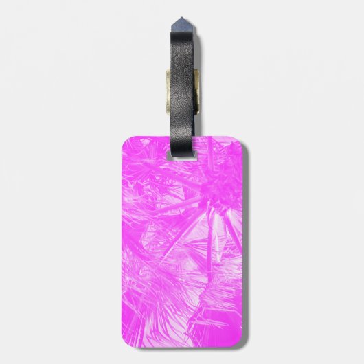 Roze handpalmen bagagelabel (Achterkant verticaal)