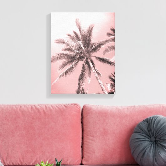 Roze handpalmen Canvas Afdrukken (Insitu (Woonkamer))