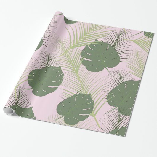 Roze handpalmpapier cadeaupapier (Uitgerold)