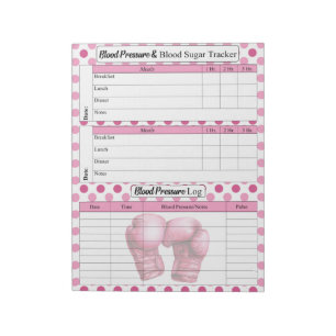 Roze Handschoenen_ Bloeddruk en suiker Log Notitieblok