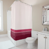 Roze handschoenen in streep douchegordijn (In situ)