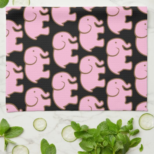  roze handschoenen op zwart theedoek (Gevouwen)