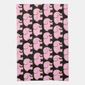 roze handschoenen op zwart theedoek (Verticaal)