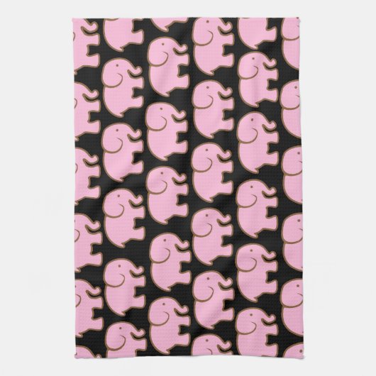  roze handschoenen op zwart theedoek (Verticaal)