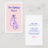 Roze handschoenen Roepkaart Contactkaartje (Voorkant / Achterkant)