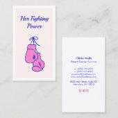 Roze handschoenen Roepkaart Contactkaartje (Voorkant / Achterkant)