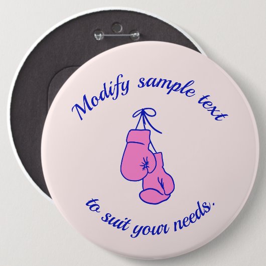 Roze handschoenen ronde button 6,0 cm (Voorkant /achterkant)