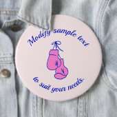 Roze handschoenen ronde button 6,0 cm (In situ)