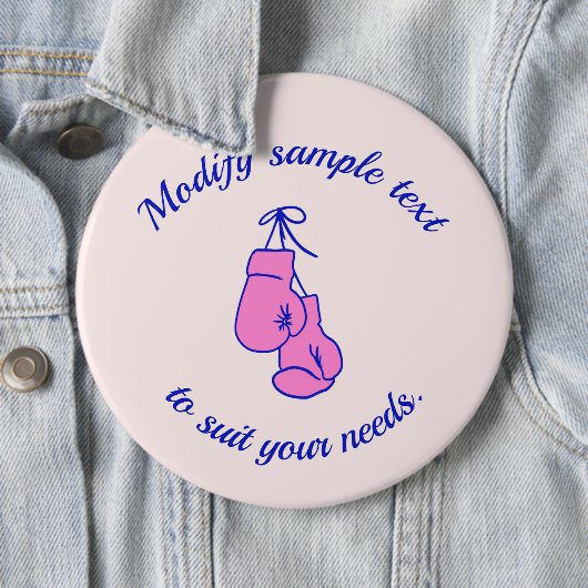 Roze handschoenen ronde button 6,0 cm (In situ)