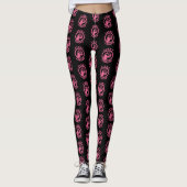 Roze handschoenen tegen kanker leggings (Voorkant)