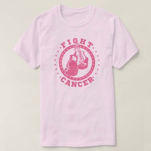 Roze handschoenen tegen kanker t-shirt (Design voorkant)
