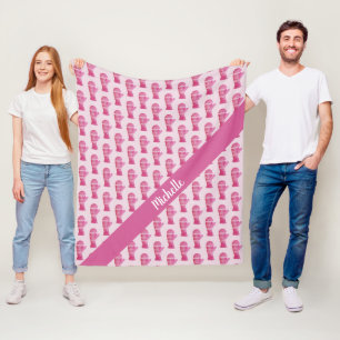 Roze handschoenen Waterverf gepersonaliseerd Fleece Deken