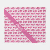 Roze handschoenen Waterverf gepersonaliseerd Fleece Deken (Voorkant (Horizontaal))