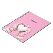 Roze handschoenen Witte Hart   Notitieboek (Linkerzijde)