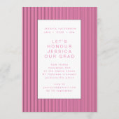 Roze handschrift Afstuderen bewerkbaar Afstuderen Aankondiging (Achterkant)