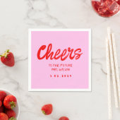 Roze handschrift Retro Bridal ShowerNapkins Servet (Insitu)