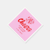 Roze handschrift Retro Bridal ShowerNapkins Servet (Hoek)