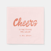 Roze handschrift Retro Bridal ShowerNapkins Servet (Voorkant)
