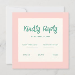 Roze handschrift Retro Wedding Rsvp uitnodiging