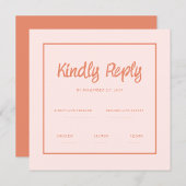 Roze handschrift Retro Wedding Rsvp uitnodiging