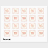 Roze handschrift RetroWedding Rechthoekige Sticker (Vel)
