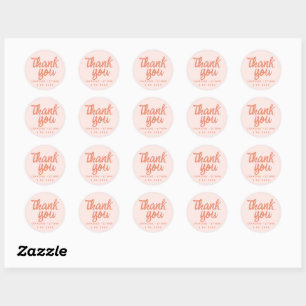 Roze handschrift RetroWedding Rechthoekige Sticker