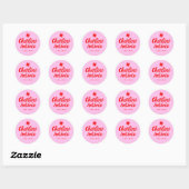 Roze handschrift RetroWedding Rechthoekige Sticker (Vel)