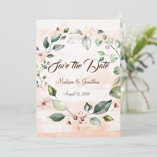  roze handschrift save the date (Staand voorkant)