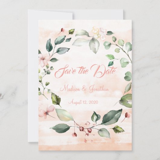 roze handschrift save the date (Voorkant)