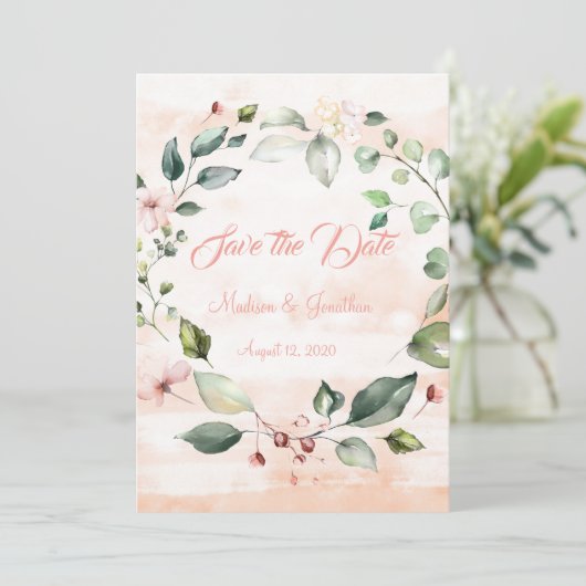  roze handschrift save the date (Staand voorkant)