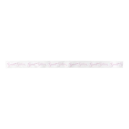 Roze handschrift | Sweet 16 Satin Ribbon Satijnen Lint (Voorkant)