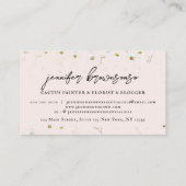 Roze handschrift voor laisy Flower Chic Elegant Si Visitekaartje (Achterkant)