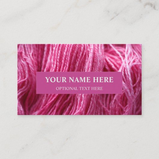 Roze handspun Yarn Visitekaartje (Voorkant)