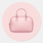 Roze handtas Emoji Ronde Sticker (Voorkant)