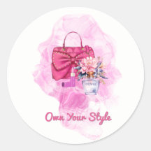 Roze Handtas Floral Mode Illustratie