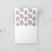 Roze handtekening Elephant Pattern Cartoon Bedankkaart (Binnen)