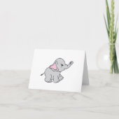 Roze handtekening Elephant Pattern Cartoon Bedankkaart (Voorkant)